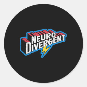 Neurodivergenter Adhd Autismus Held Asd Feiern Neu Runder Aufkleber