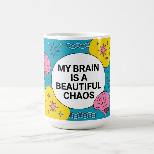 Neurodivergentes Gehirn Chaos ADHD Autismus Gesche Kaffeetasse (Mittel)