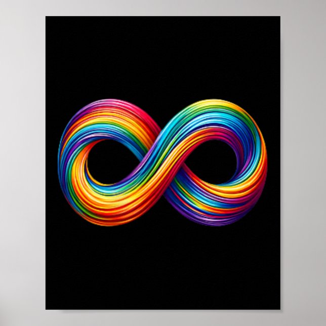 Neurodivergenz Unendlichkeit Zeichen Regenbogen Sy Poster (Vorne)