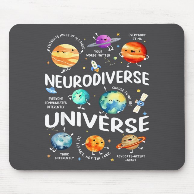Neurodiverse Universe Iep Special Ed Paraprofessio Mousepad (Vorne)