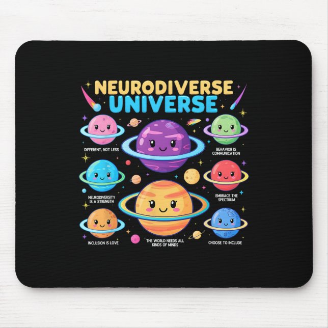 Neurodiverser Autismus Bewusstsein Universum Speci Mousepad (Vorne)