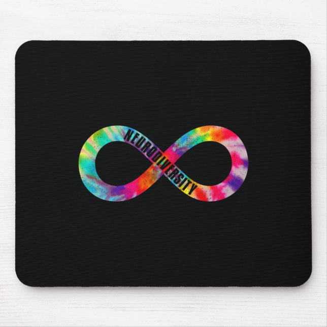 Neurodiverser Gefärbte Krawatte Unendlichkeit Zeic Mousepad (Vorne)