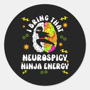 Neurodiverser Neurospicy Ninja Energy Autism Spect Runder Aufkleber
