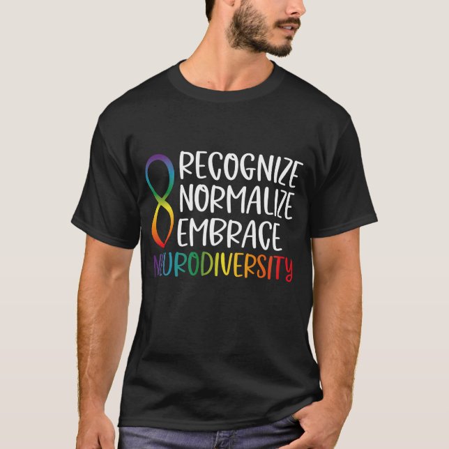 Neurodiverser Regenbogen Unendlichkeit T-Shirt (Vorderseite)