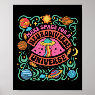Neurodiverser Universe Special Bildung Teacher Au Poster
