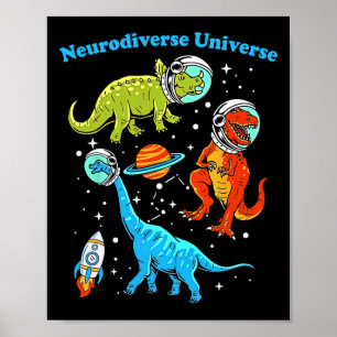 Neurodiverser Universum Dinosaurier Weltraum Adhd  Poster