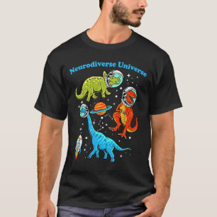 Neurodiverser Universum Dinosaurier Weltraum Adhd T-Shirt