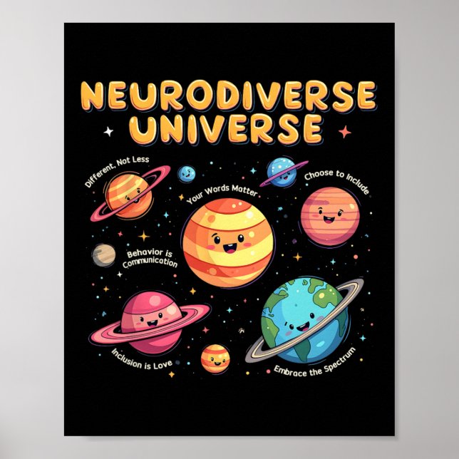Neurodiverser Universum Special Bildung Autismus A Poster (Vorne)