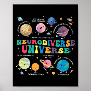Neurodiverser Universum Weltraumplanet Autistische Poster
