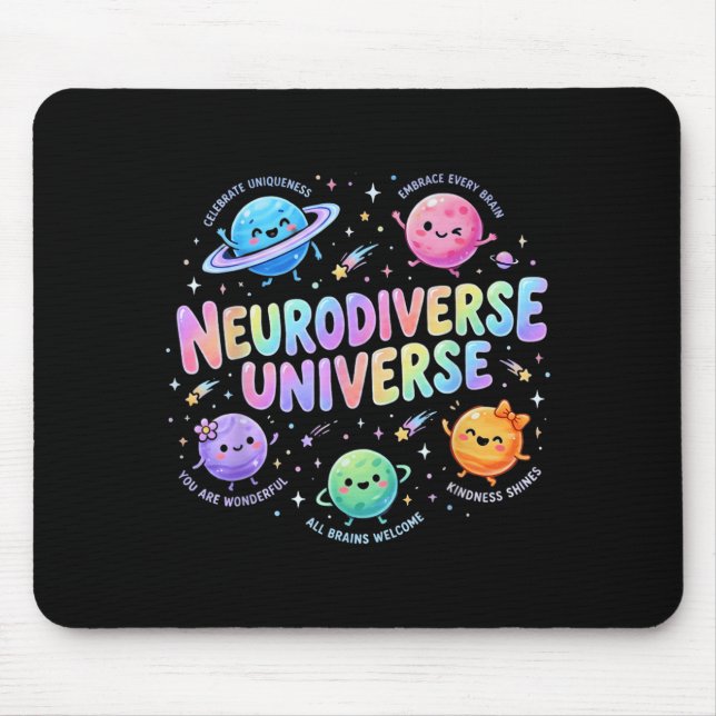 Neurodiverses Universum Autismus-Bewusstsein Mousepad (Vorne)