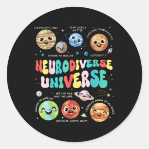 Neurodiverses Universum Autismus Neurovielfalt Awa Runder Aufkleber