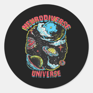 Neurodiverses Universum Neurovielfalt Embrace Adrk Runder Aufkleber