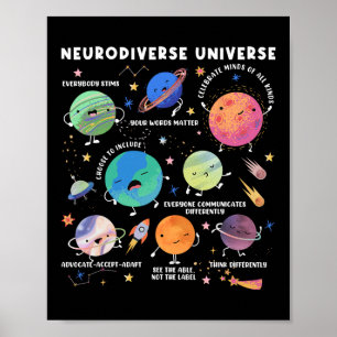 Neurodiverses Universum Weltraum Planet Sonderpäda Poster