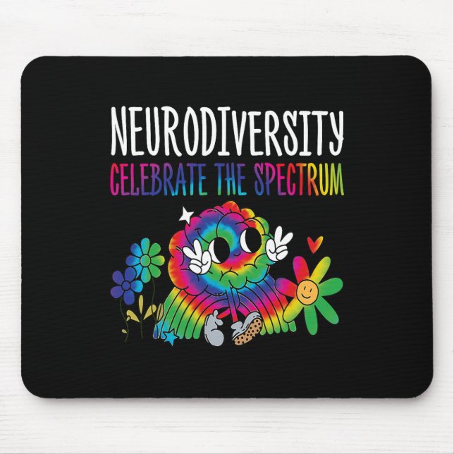 Neurodiversität Gehirn Autismus-Bewusstsein Asd Ad Mousepad (Vorne)