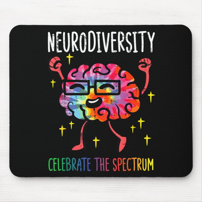 Neurodiversität Gehirn Autismus-Bewusstsein Asd Ad Mousepad (Vorne)