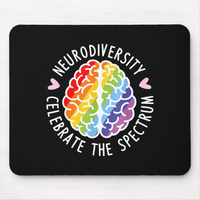 Neurodiversität Gehirn Autismus-Bewusstsein ASD AD Mousepad (Vorne)