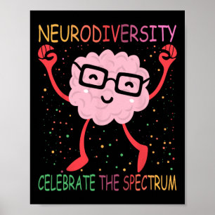Neurodiversität Gehirn Autismus-Bewusstsein Asd Ad Poster