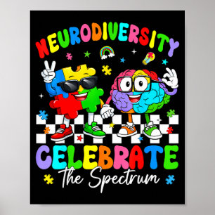 Neurodiversität Gehirn Autismus-Bewusstsein asd ad Poster