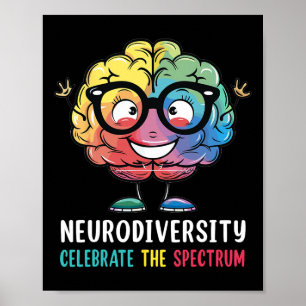 Neurodiversität Gehirn Autismus-Bewusstsein Asd Ad Poster
