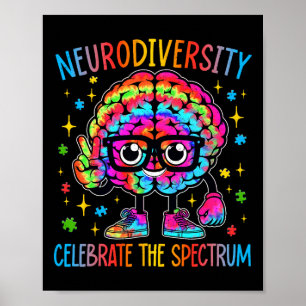 Neurodiversität Gehirn Autismus-Bewusstsein Asd Ad Poster