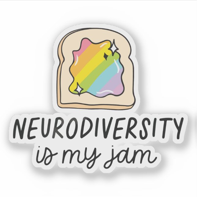 Neurodiversität ist mein Jam-Rainbow-Toast Aufkleber (Vorderseite)