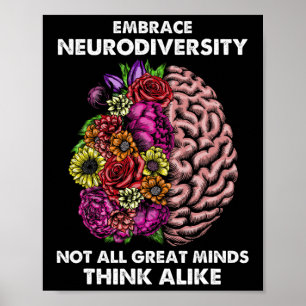 Neurodiversität umarmen Autismus-Bewusstsein Adhd Poster