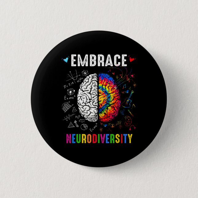 Neurodiversität umarmen Autismus-Bewusstsein Asd M Button (Vorderseite)