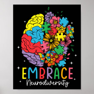 Neurodiversität umarmen Autismus-Bewusstsein Asd M Poster