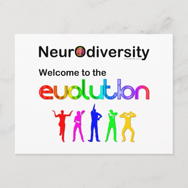 Neurodiversität Willkommen bei der Evolution Postkarte (Vorderseite)