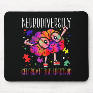 Neurodiversitäts-Gehirn ASD ADHS Autismus-Bewussts Mousepad
