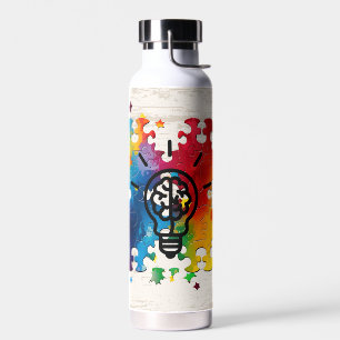 Neurodiversitäts-Gehirn-Puzzle Trinkflasche