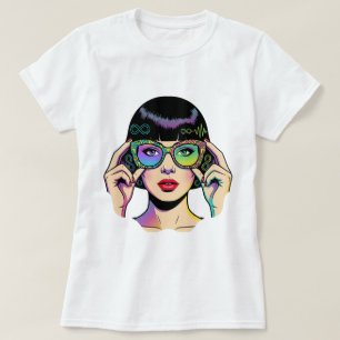 Neurodiversitäts-Infinitätssymbol Pop-Art-Frau T-Shirt