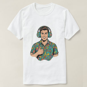 Neurodiversitäts-Retro-Pop-Art-Daumen-Hoch-Mann T-Shirt