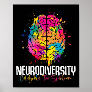 Neurodiversitätsblumen Neurodivergent Autism Bewus Poster