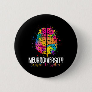 Neurodiversitätsblumen Neurodivergente Autismus be Button