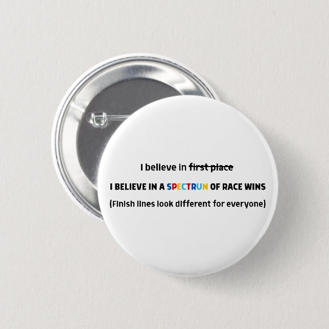 Neurodiversitätslauf Autismus-Bewusstseinsmonat La Button (Vorne & Hinten)