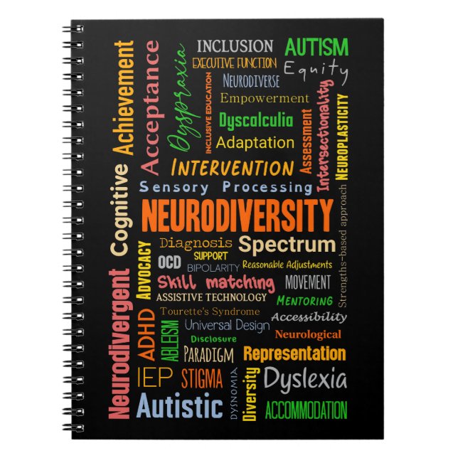 Neurodiversity-Autismus ADHD Spiral Notebook Notizblock (Vorderseite)