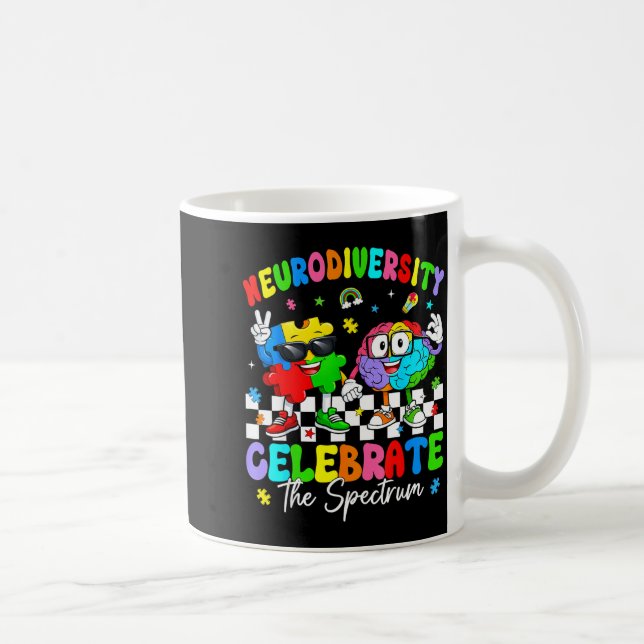 Neurodiversity brain autism awareness asd adhd men kaffeetasse (Rechts)