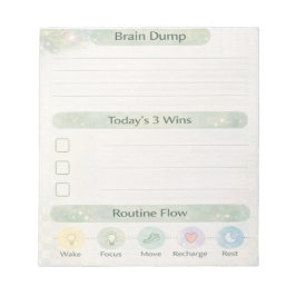 Neurodiversity Brain Dump Daily Check | Sage Green Notizblock
