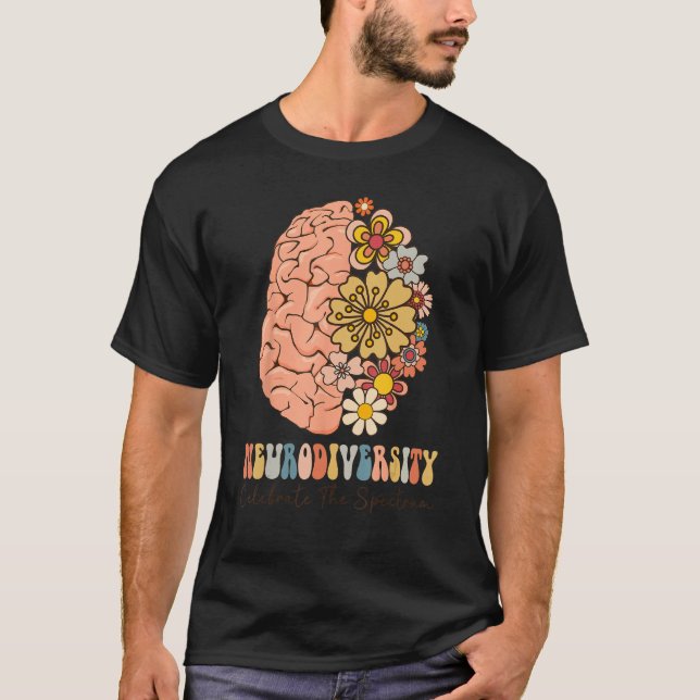 Neurodiversity celebrate the spectrum Brain Autism T-Shirt (Vorderseite)
