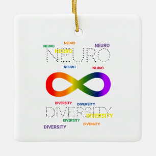 Neurodiversity dots square ceramic ornament