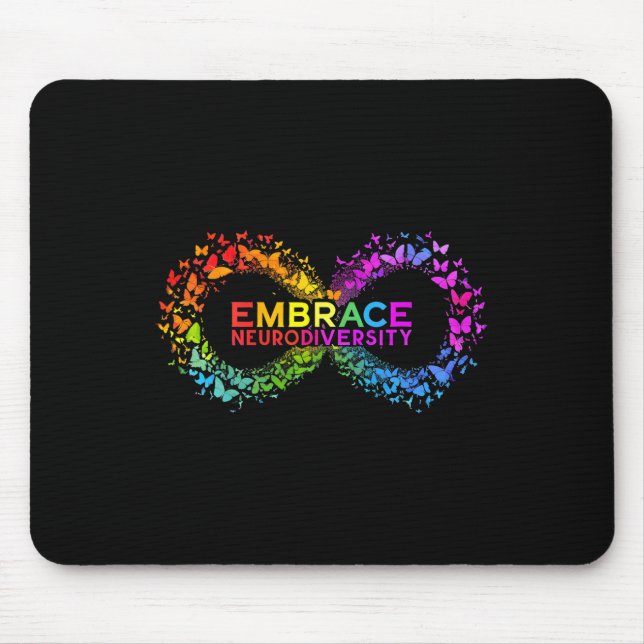 Neurodiversity-Embrace Adhd Autismus Asd Butterfly Mousepad (Vorne)