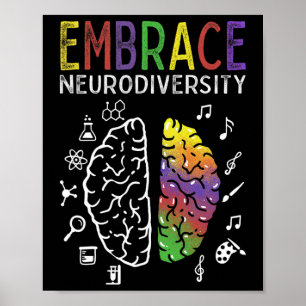 Neurodiversity Embrace Adhd Autismus Asd Hirn Poster