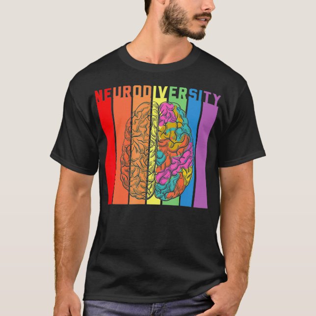 Neurodiversity-Gehirn T-Shirt (Vorderseite)