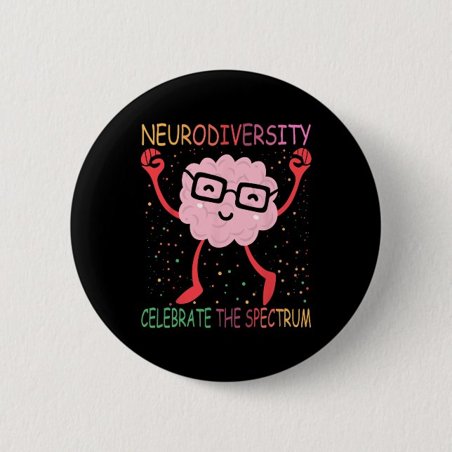 Neurodiversity Hirn Autismus Bewusstsein für Adhor Button (Vorderseite)