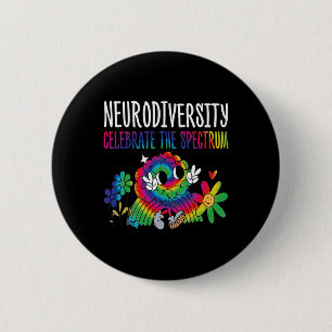 Neurodiversity Hirn Autismus Bewusstsein für Adhor Button