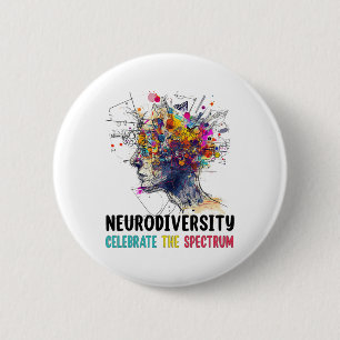 Neurodiversity Hirn Autismus Bewusstsein für Adhor Button