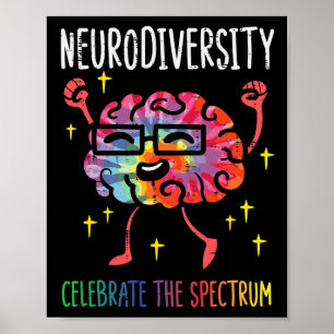 Neurodiversity Hirn Autismus Bewusstsein für Adhor Poster