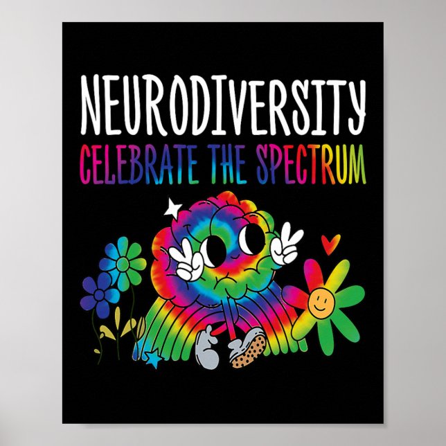 Neurodiversity Hirn Autismus Bewusstsein für Adhor Poster (Vorne)