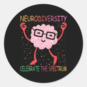 Neurodiversity Hirn Autismus Bewusstsein für Adhor Runder Aufkleber